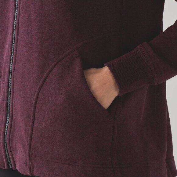 Lululemon - Pleat to Street Bomber in Heathered Bordeaux - Stretch Terry, 6 - Picture 13 of 13